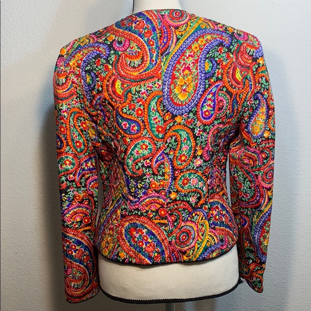 Vintage Maggy London 100% silk multicolored jacket - Picture 2 of 4